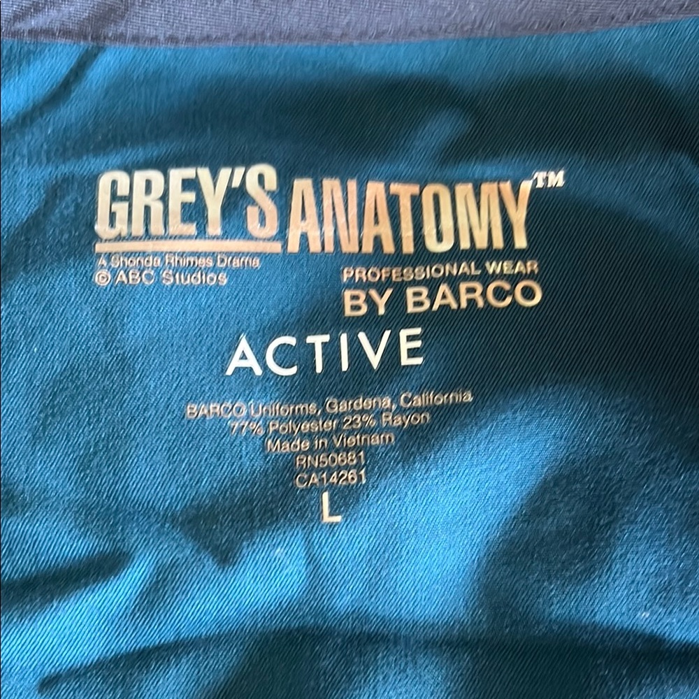 Grey's Anatomy Active Teal Scrub Top